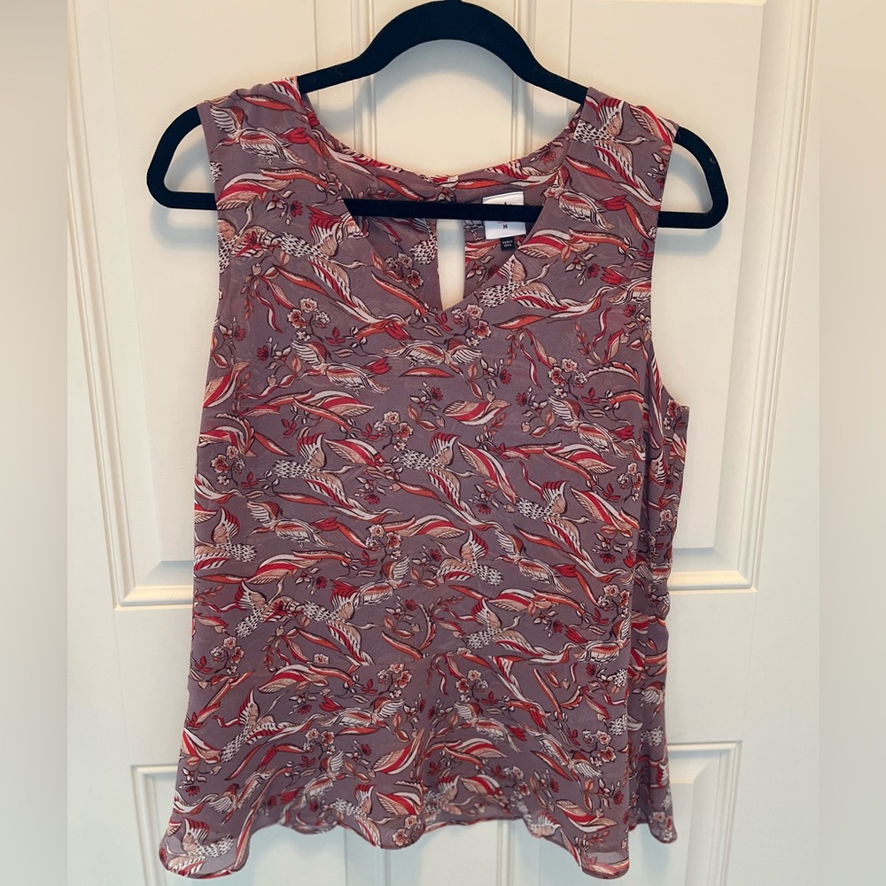 CABI sleeveless blouse, cute back detail